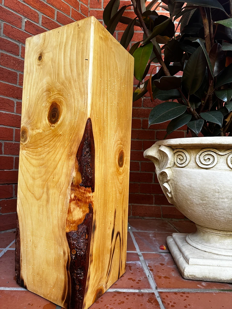 Finished custom furniture piece made from salvaged timber