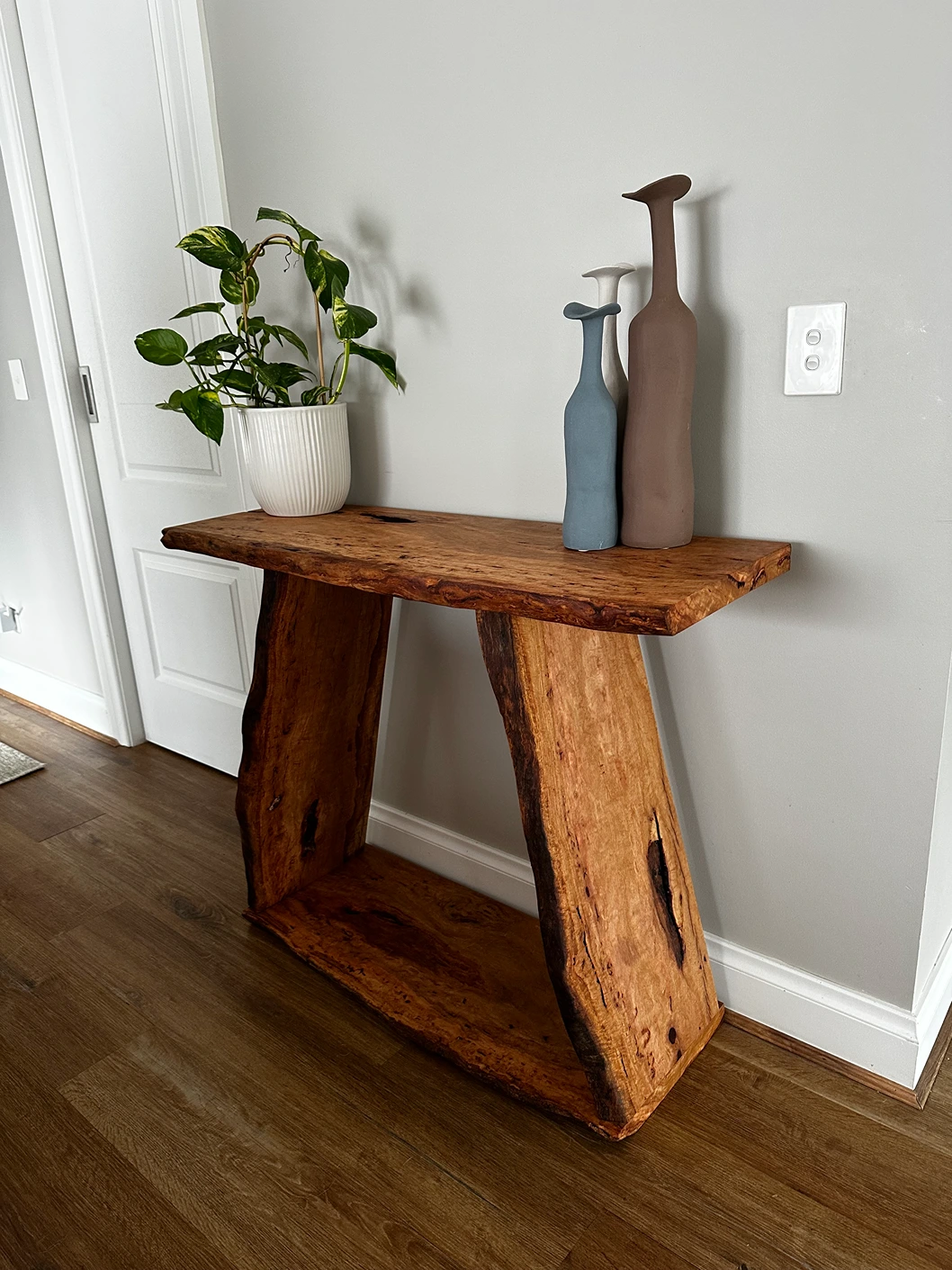 Timber shelving made from salvaged wood