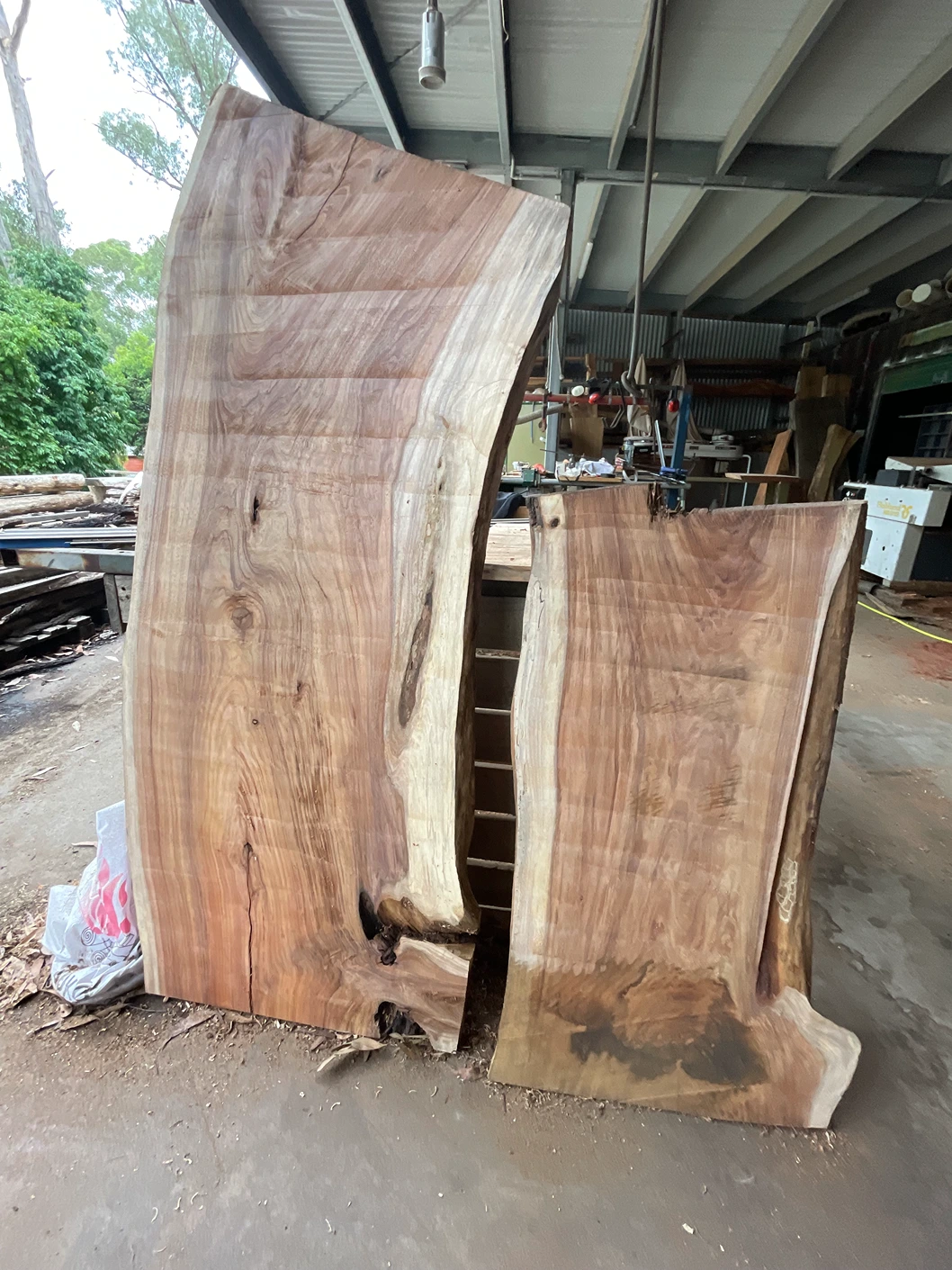 Raw milled timber benchtop