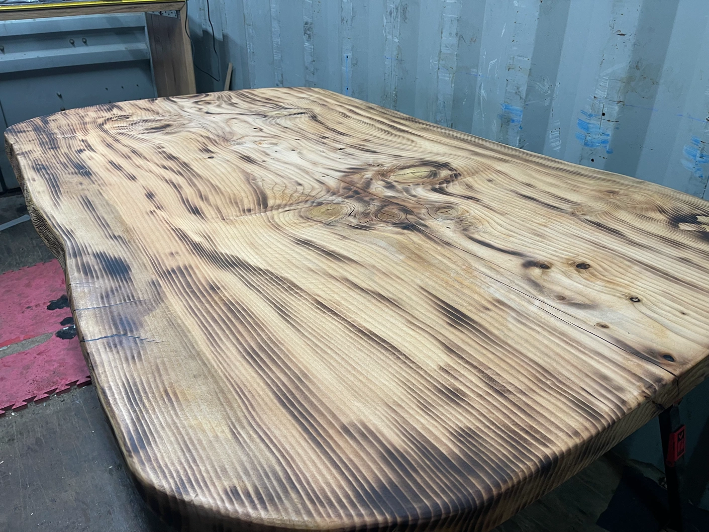 Salvaged timber tabletop